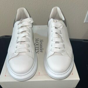 Alexander McQueen Oversized Women's White And Silver Sneakers lightly used
